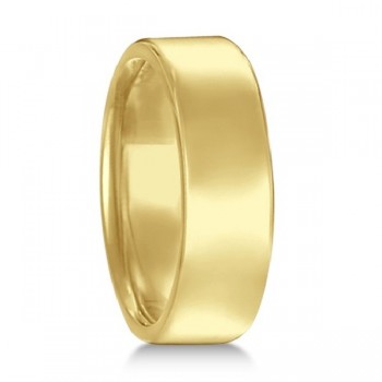 Dome Comfort Fit Wedding Ring Men's European Band 14k Yellow Gold (7mm)