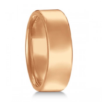 Euro Dome Comfort Fit Wedding Ring Men's Band 18k Rose Gold (7mm)