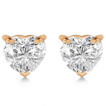 1.00ct Heart-Cut Diamond Stud Earrings 14kt Rose Gold (H, SI1-SI2)