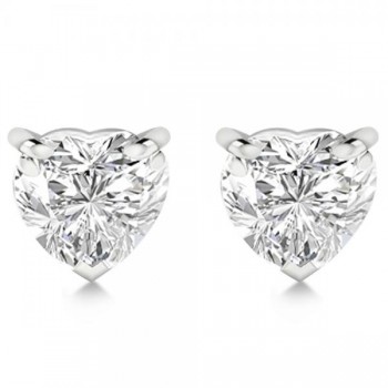 0.75ct Heart-Cut Diamond Stud Earrings 18kt White Gold (H, SI1-SI2)