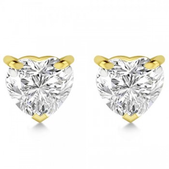 0.50ct Heart-Cut Diamond Stud Earrings 18kt Yellow Gold (H, SI1-SI2)