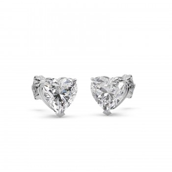 1.00ct Heart-Cut Diamond Stud Earrings 14kt White Gold (G-H, VS2-SI1)