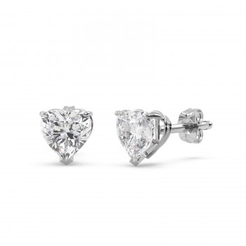 2.00ct Heart-Cut Diamond Stud Earrings 18kt White Gold (G-H, VS2-SI1)