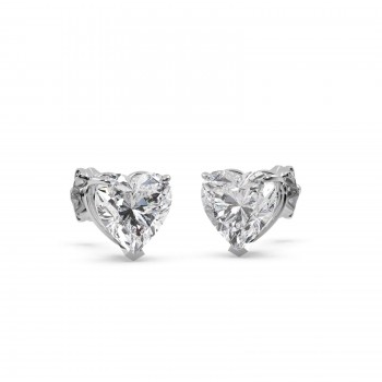 2.00ct Heart-Cut Diamond Stud Earrings 18kt White Gold (G-H, VS2-SI1)