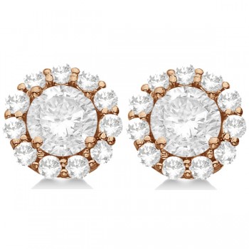 1.00ct. Halo Diamond Stud Earrings 14kt Rose Gold (H, SI1-SI2)