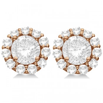 2.50ct. Halo Lab Diamond Stud Earrings 14kt Rose Gold (G-H, SI1)