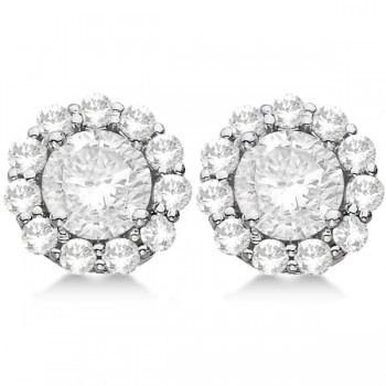 3.00ct. Halo Diamond Stud Earrings 14kt White Gold (G-H, VS2-SI1)