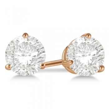 3.00ct. 3-Prong Martini Diamond Stud Earrings 14kt Rose Gold (H-I, SI2-SI3)
