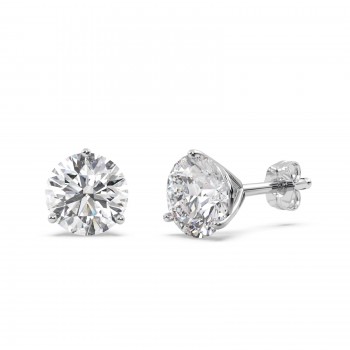 2.00ct. 3-Prong Martini Diamond Stud Earrings 14kt White Gold (G-H, VS2-SI1)