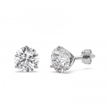 1.00ct. 3-Prong Martini Diamond Stud Earrings 18kt White Gold (G-H, VS2-SI1)