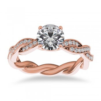 Diamond Infinity Twisted Engagement Ring 14k Rose Gold (0.22ct)