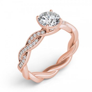 Diamond Infinity Twisted Engagement Ring 14k Rose Gold (0.22ct)