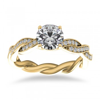 Diamond Twisted Bridal Set Setting 14k Yellow Gold (0.42ct)