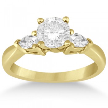 Three Stone Pear Shape Diamond Engagement Ring 14k Yellow Gold (0.50ct)