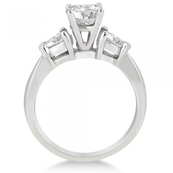 Three Stone Pear Shaped Diamond Engagement Ring 18k White Gold (0.50ct)