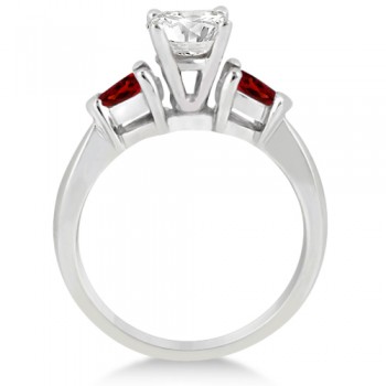 Pear Cut Three Stone Garnet Engagement Ring 14k White Gold (0.50ct)