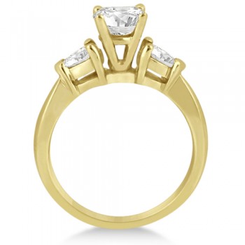 Three Stone Pear Shape Lab Diamond Engagement Ring 14k Yellow Gold (0.50ct)