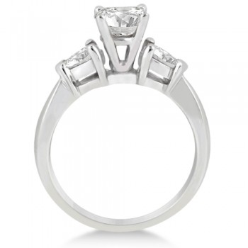 Three Stone Pear Shaped Lab Diamond Engagement Ring Palladium (0.50ct)