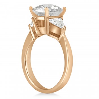 Lab Diamond Trilliant Three Stone Engagement Ring 14k Rose Gold (0.70ct)