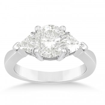 Lab Diamond Trilliant Three Stone Engagement Ring 14k White Gold (0.70ct)