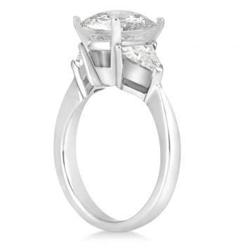 Lab Diamond Trilliant Three Stone Engagement Ring 14k White Gold (0.70ct)