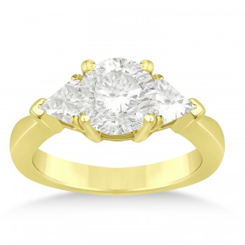 Lab Diamond Trilliant Three Stone Engagement Ring 14k Yellow Gold (0.70ct)