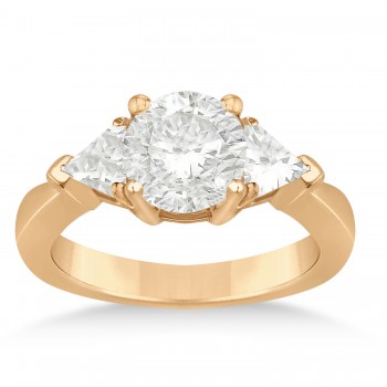 Lab Diamond Trilliant Three Stone Engagement Ring 18k Rose Gold (0.70ct)