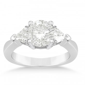 Lab Diamond Trilliant Three Stone Engagement Ring 18k White Gold (0.70ct)