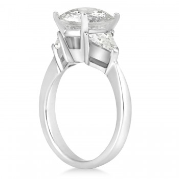 Lab Diamond Trilliant Three Stone Engagement Ring 18k White Gold (0.70ct)