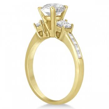 Three-Stone Princess Cut Diamond Engagement Ring in 14k Yellow Gold (0.64 ctw)