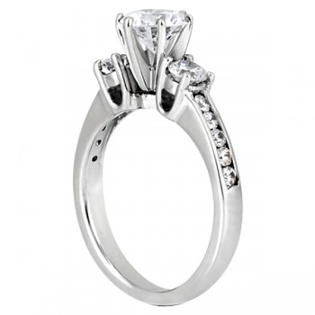 Three-Stone Lab Grown Diamond Engagement Ring w/ Sidestones Palladium (0.45ct)