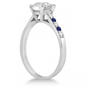 Cathedral Pave Sapphire & Diamond Engagement Ring Platinum (0.20ct)