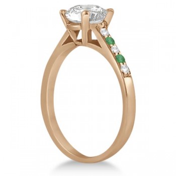 Cathedral Emerald & Diamond Engagement Ring 18k Rose Gold (0.20ct)