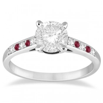 Cathedral Ruby & Diamond Engagement Ring Platinum (0.20ct)