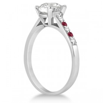 Cathedral Ruby & Diamond Engagement Ring Platinum (0.20ct)