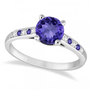 Cathedral Tanzanite & Diamond Engagement Ring Platinum (1.20ct)