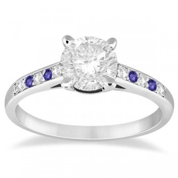 Cathedral Tanzanite & Diamond Engagement Ring Platinum (0.20ct)