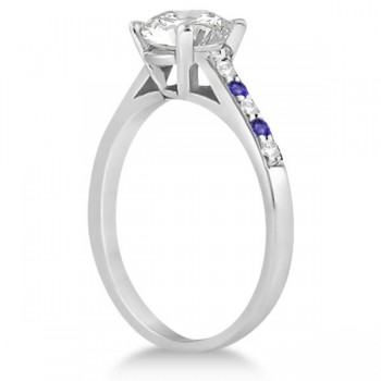 Cathedral Tanzanite & Diamond Engagement Ring Platinum (0.20ct)