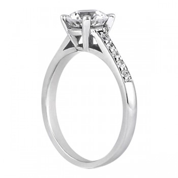 Cathedral Pave Lab Grown Diamond Engagement Ring Setting 18k White Gold (0.20ct)