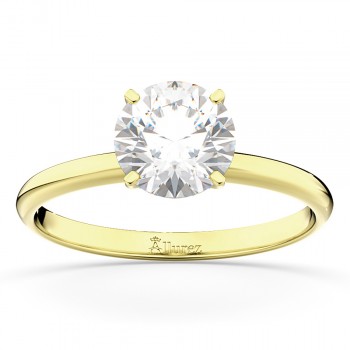 Four-Prong 14k Yellow Gold Solitaire Engagement Ring Setting