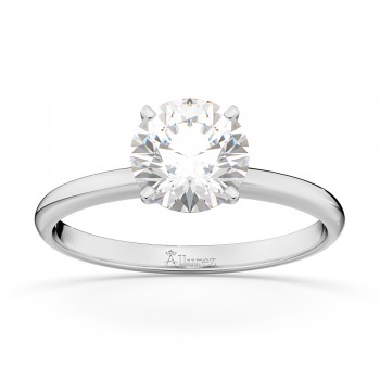 Four-Prong Platinum Solitaire Engagement Ring Setting