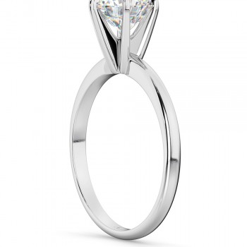 Six-Prong 18k White Gold Solitaire Engagement Ring Setting