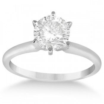 Six-Prong Palladium Solitaire Engagement Ring Setting