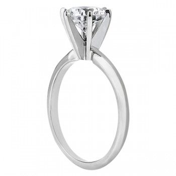 Six-Prong Platinum Solitaire Engagement Ring Setting