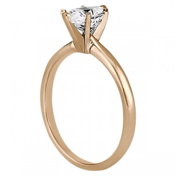 Six-Prong 14k Rose Gold Engagement Ring Solitaire Setting