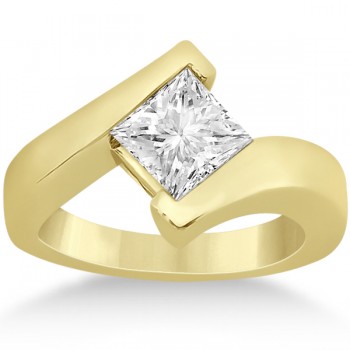 Princess Cut Tension Set Engagement Ring Setting 18k Yellow Gold