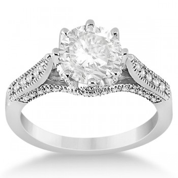 Edwardian Diamond Engagement Ring Setting Platinum (0.35ct)