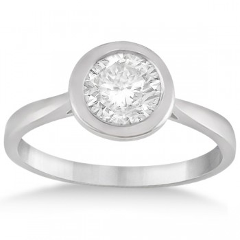 Floating Bezel Set Solitaire Engagement Ring Setting in Palladium