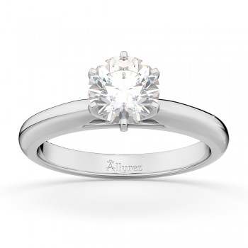 Six-Prong Platinum Solitaire Engagement Ring Setting