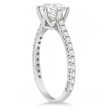 Diamond Accented Moissanite Engagement Ring in Platinum 1.33ctw